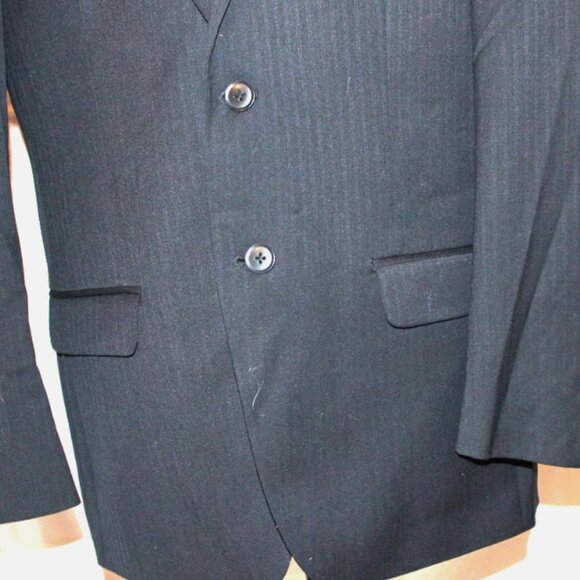 Men's Black Blazer Wool Blend Suit Jacket Button Front Michael Strahan 40 R - Picture 7 of 8